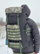 Рюкзак тактический 75 литров объем, военный тактичний рюкзак 75л, водоотталкивающий оксфорд, Bounce ar. VA-75L-PRO-PIX, цвет пиксель ВСУ - изображение 1