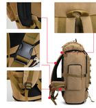Рюкзак тактичний туристичний розсувний XS-F22 100л койот - зображення 3