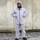 Тактичний зимовий маскувальний костюм. Маскхалат білий. Камуфляжний костюм "Multicam Alpine". Розмір 48-60 - зображення 3