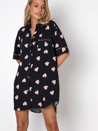Нічна сорочка Aruelle Kelly nightdress M Чорний/Рожевий (5904541438139)