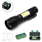 Мощный USB LED фонарик аккумуляторный 2в1 с боковым светом XPE+COB X-Balog-513