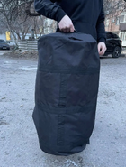 Рюкзак сумка баул черный 130 литров ЗСУ военный тактический баул, баул армейский - изображение 2
