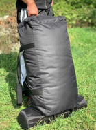 Баул 100 літрів військовий армійський ЗСУ тактичний сумка рюкзак похідний чорний - зображення 8