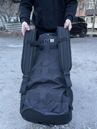 Сумка рюкзак баул черный 130 литров военный тактический баул, ЗСУ, баул армейский - изображение 7