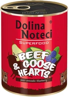 Влажный корм для собак Dolina Noteci Superfood с говядиной и гусиным сердцем