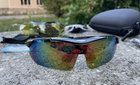 Тактические баллистические спортивные защитные очки Oakley Polarized (5 сменных линз) c поляризацией + чехол - изображение 4