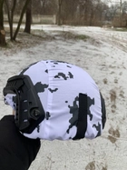Зимний Чехол Кавер на тактическую каску TOR, FAST пиксель универсальный. Армейский чехол на шлем - изображение 5