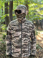 Кофта флисовая мужская военная тактическая с липучками под шевроны ВСУ (ЗСУ) Пиксель 8714 56 размер хаки (OR.M-4431801) - изображение 6