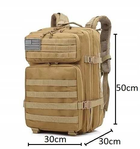 Бойовий рюкзак-ранець штурмовий Койот для спецпризначенців зручний міцний і багатофункціональний для всіх завдань на місцевості сумка на плечі високоміцна система Molle 45 л - зображення 4