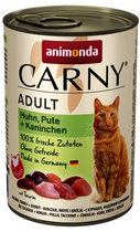 Mokra karma dla kotów Animonda Carny z kurczakiem, indykiem i królikiem 200 g (4017721837392) - obraz 1