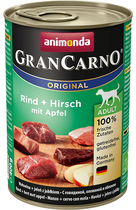 Вологий корм для собак Animonda GranCarno Adult яловичина, оленина і яблуко 400 г (4017721827539) - зображення 1