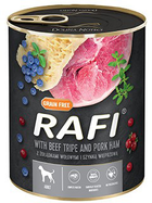Mokra karma dla psów Rafi z żołądkami wołowymi i szynką, borówką i żurawiną 800 g (5902921305064) - obraz 1