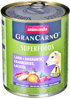 Mokra karma dla psów Animonda GranCarno Superfoods z jagnięciną 800 g (4017721824415) - obraz 1