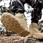 Ботинки тактические Lesko GZ702 Sand Khaki р.42 мужские армейские для тренировок taktical TR_9867-42423 - изображение 6
