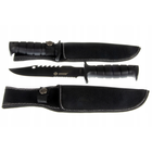 Охотничий нож Kandar NT189 черный в чехле на пояс - изображение 5
