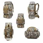 Тактический армейский походный рюкзак для военных на 80 л, 70x33x15 см вещмешок пиксельный большей рюкзак серый пиксель - изображение 6