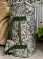 тактичний баул на 100 літрів для передислокації сумка рюкзак похідний речовий армійський колір піксель для ЗСУ - зображення 6