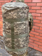 Рюкзак сумка баул зеленый пиксель 130 литров 80*42 см военный тактический баул, баул армейский - изображение 3