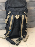 Рюкзак тактический универсальный объем 75 литров, военный водоотталкивающий из плотной ткани черный (DS1440) - изображение 3
