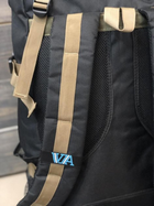 Рюкзак тактический универсальный объем 75 литров, военный водоотталкивающий из плотной ткани черный (DS1440) - изображение 5
