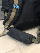 Рюкзак тактический универсальный объем 75 литров, военный водоотталкивающий из плотной ткани черный (DS1440) - изображение 6