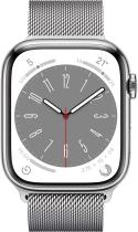 Смарт-годинник Apple Watch Series 8 GPS + LTE 45mm Silver Stainless Steel Case with Silver Milanese Loop (MNKJ3) - зображення 2