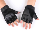 Перчатки тактические с косточками без пальцев M длинна 15.5см ширина 9.8см Черные - изображение 1