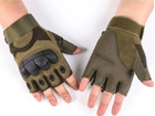Перчатки тактические с косточками без пальцев XL длинна 15.5см ширина 11см Оливковые - изображение 1