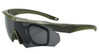 Тактичні окуляри балістичні зі змінними лінзами Khaki - зображення 3