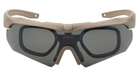Тактичні окуляри балістичні зі змінними лінзами Beige - зображення 3