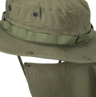 Панама тактична із захистом для шиї Boonie Hat PolyCotton Ripstop Helikon-Tex Olive Green - зображення 3