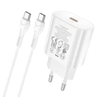 Сетевое зарядное устройство Hoco N22 Type-C PD 25W 3A белое + кабель Type-C to Type-C 1m