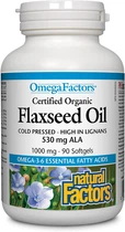 Natural Factors Omega Factors Flaxseed Oil 1000 mg 90 капсул