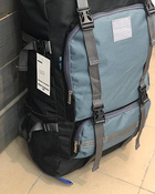 Рюкзак тактический универсальный 75 литров, военный водоотталкивающий из плотной тактической ткани черно-синий (LQ35009) - изображение 3