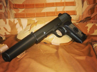 Дитячий страйкбольний Пістолет з глушником ТТ Galaxy G33A метал, пластик стріляє кульками 6 мм Чорний - зображення 5