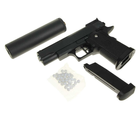 Страйкбольный Пистолет с глушителем COLT 1911 PD Galaxy G10A металл, пластик стреляет пульками 6 мм Черный - изображение 3