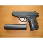 Дитячий страйкбольний Пістолет з глушителем Galaxy G3 Walther PPS метал, пластик стріляє кульками 6 мм Чорний - зображення 5