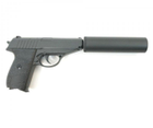 Дитячий страйкбольний Пістолет з глушителем Galaxy G3 Walther PPS метал, пластик стріляє кульками 6 мм Чорний - зображення 6
