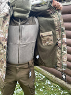 Куртка демісезонна подовжена тактична військова мультикам Soft Shell Single Sword для ЗСУ XXL - зображення 5