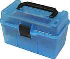 Коробка MTM H50-RS на 50 патронов кал. 222 Rem и 223 Rem. Цвет – голубой (1773.04.77) - изображение 1
