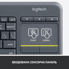 Клавиатура беспроводная Logitech Touch K400 Plus UA Black (920-007145) - изображение 4