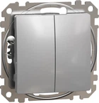 2-клавишный переключатель Schneider Electric Sedna Design Алюминий (SDD113108)
