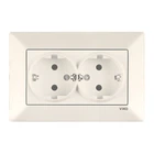 Розетка 2-я с заземлением VIKO Meridian кремовая (90970256-WH)
