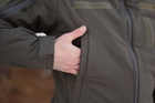 Тактична куртка Softshell армійська військова флісова куртка колір олива/хакі софтшел розмір 52 для ЗСУ - зображення 4