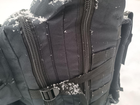 Військовий рюкзак на 60 літрів 55*35 см із системою MOLLE тактичний армійський рюкзак колір чорний для ЗСУ - зображення 9