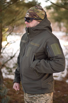 Тактична куртка Softshell армійська військова флісова куртка колір олива/хакі софтшел розмір 46 для ЗСУ - зображення 3