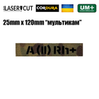 Шеврон на липучці Laser Cut UMT A II Rh- 2,5х12 см Чорний/Мультикам - зображення 2