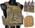 Плитоноска G-Force Military Plate Carrier - Multicam + Демпфер EVO Foam Pads + Потрійний підсумок для гвинтівкових магазинів АК - зображення 1