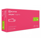 Нитриловые перчатки Mercator Nitrylex Magenta размер S ярко-розовые (50 пар)