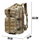 Рюкзак тактический AOKALI Outdoor A10 35L Camouflage CP с дышащей спинкой и множеством карманов - изображение 6